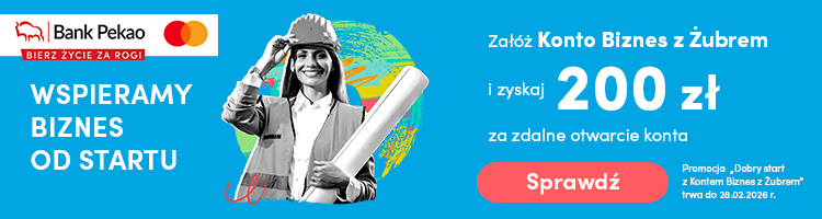Premia do 4 200 zł z Kontem Biznes z Żubrem w Pekao S.A.