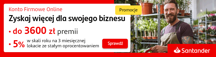 Santander Bank Polska – premia 3600 zł za Konto Firmowe Online
